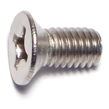 M6-1.00 x 12 mm Phillips Flat Machine Screw, Plain A2 Stainless Steel, 20 PK